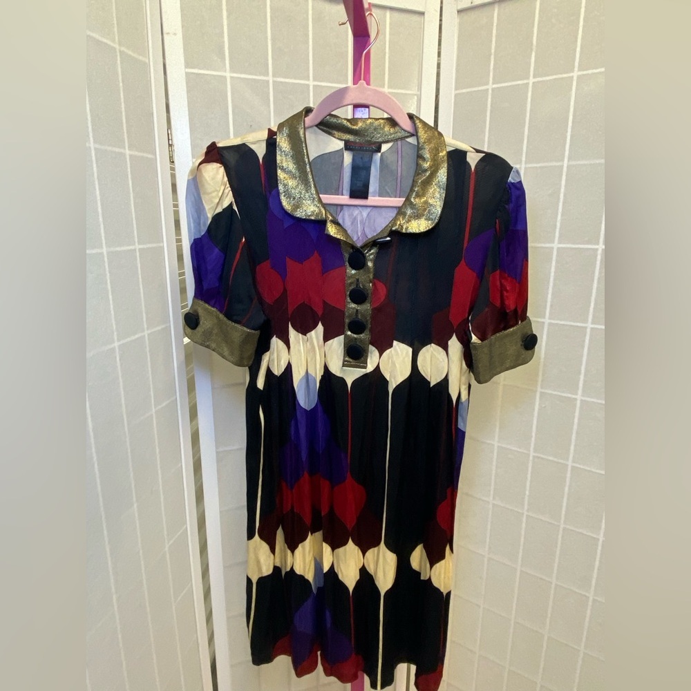 Custo Barcelona Dress with Gold and Purple Accents*